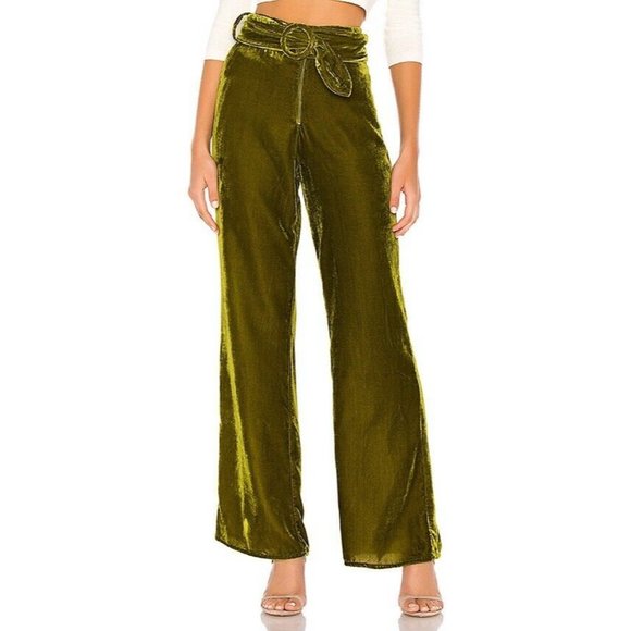 Tularosa Ruth Pants Velvet Moss Green Revolve XS - Picture 2 of 7